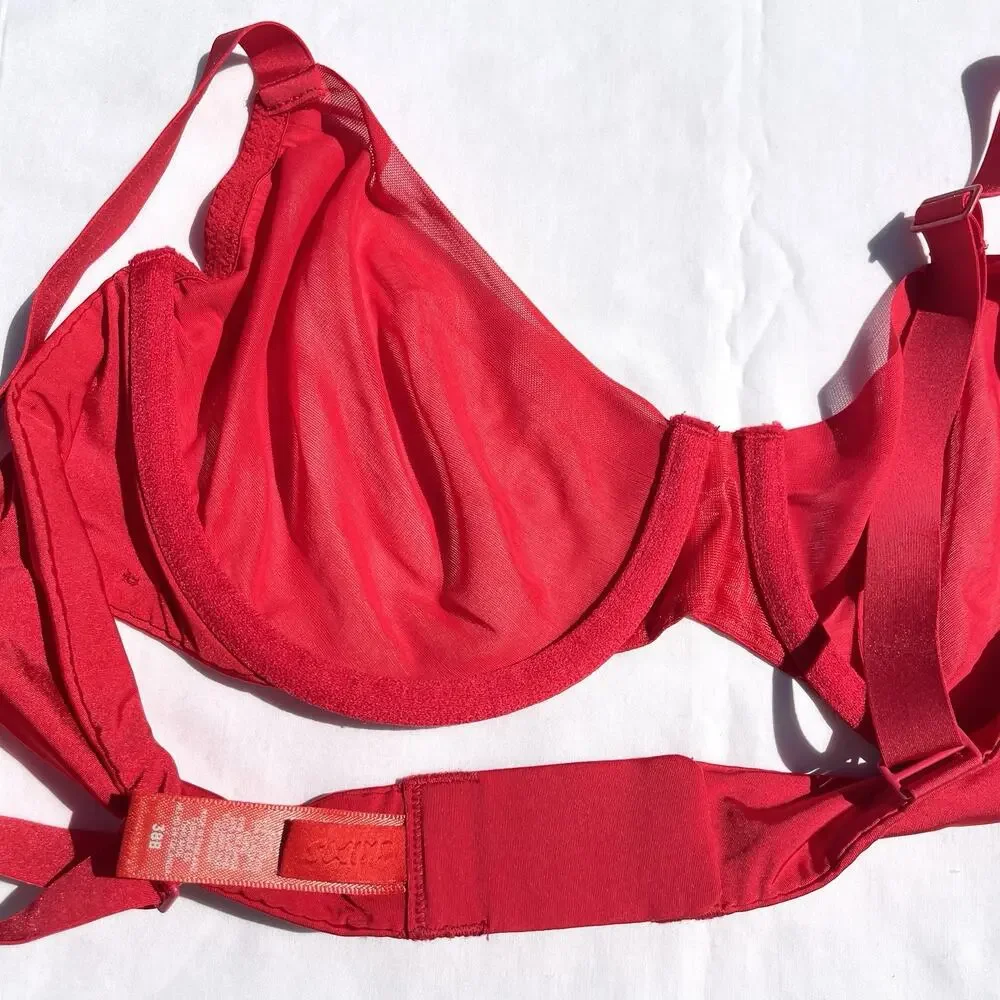 Skims No Show Unlined Demi Bra 38B Red - Picture 3 of 3